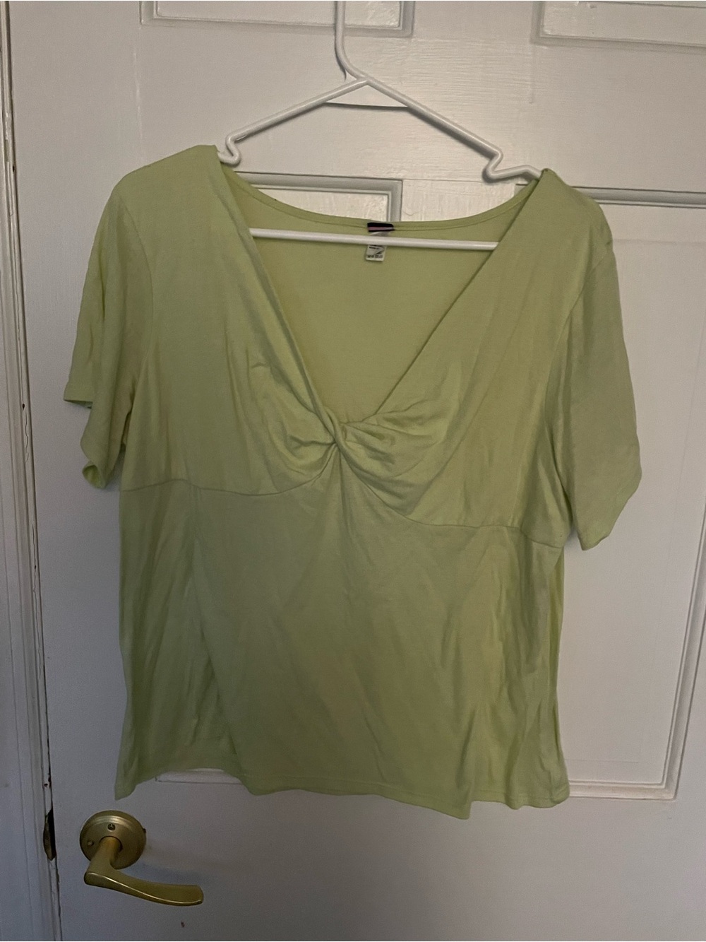 PINK Victoria's Secret Light Green Twist-Front Short Sleeve Top